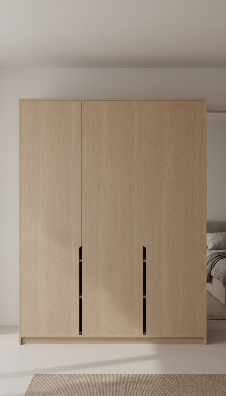 Minimalist Oak Wardrobe with Sliding Doors