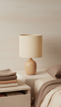 Compact Table Lamp with Fabric Shade