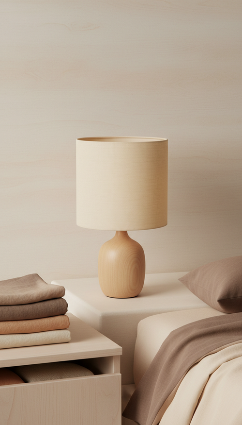 Compact Table Lamp with Fabric Shade